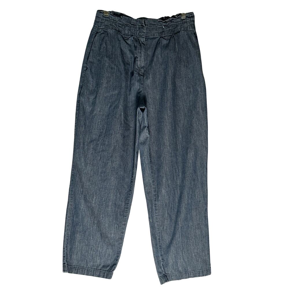J Crew Sz 4 Hemp Blend Baggy Paperbag High Rise Jeans Sustainable‎ Preppy 26x27